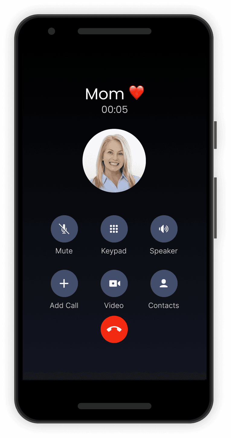 Active call screen